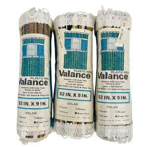 VTG MCM Plastic Reed Valance 52"x9" Japan Made Window Shade‎ Brown New Old Stock